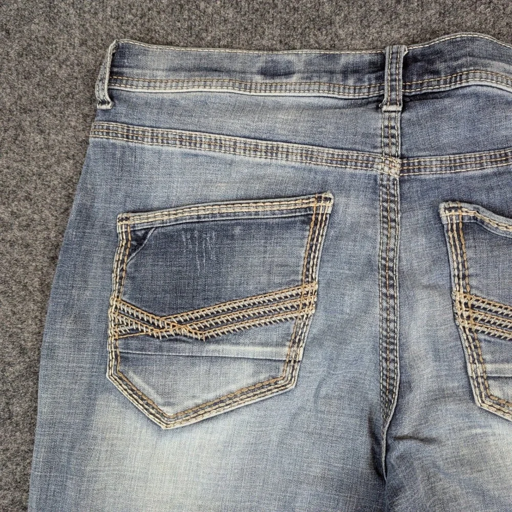BKE Tyler Mens Straight Leg Jeans Blue Medium Wash Stretch AVS23100 Size 36x32